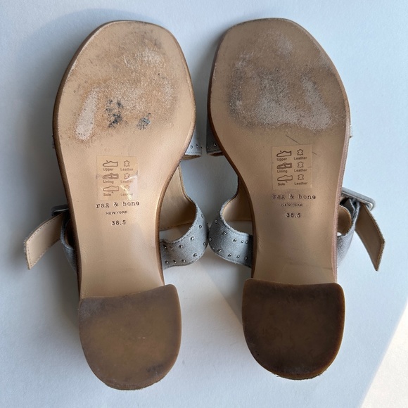 Rag & Bone Gray Matteo Suede Mules Open Toe Sandals - Size 36.5 - Picture 12 of 16